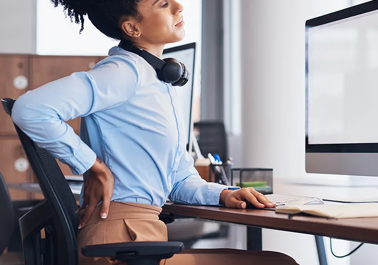 woman with back pain